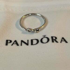 Pandora Silver infinity Knot Ring size 6